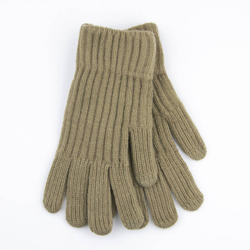 Рукавички жіночі однотонні вовняні зимові із сенсорними пальцями (арт. 23-3-8) коричневий, фото 1