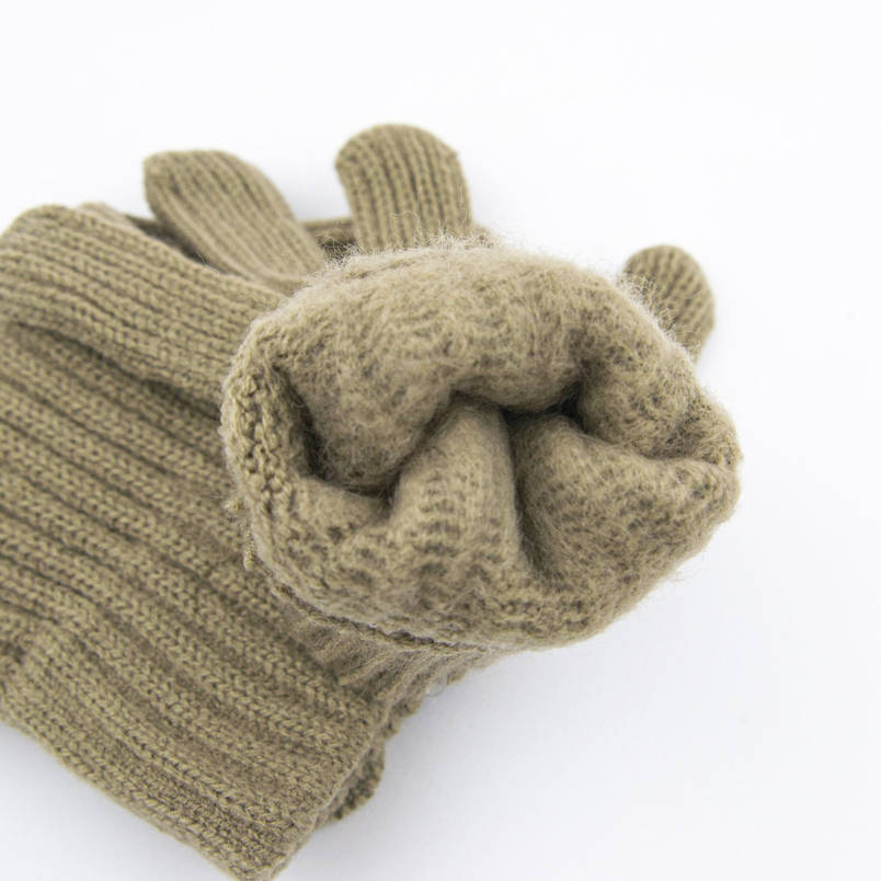 Рукавички жіночі однотонні вовняні зимові із сенсорними пальцями (арт. 23-3-8) коричневий, фото 3