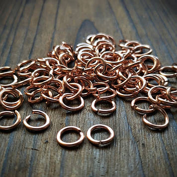 Мідні з'єднувальні кільця з дроту 2.0 мм, кільце 14 мм