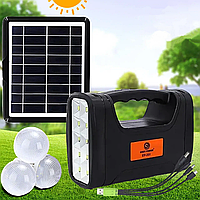 Портативная Солнечная Система LED Фонарь EP-351 с 3 Лампочками Солнечная Панель Power Bank