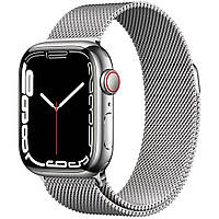 Смарт-часы Apple Watch Series 7 GPS + LTE 41mm Silver Stainless Steel with Silver Milanese Loop (MKHF3)
