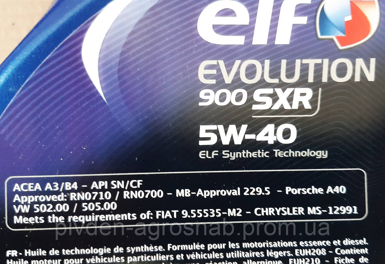Олива моторна ELF Evolution 900 SXR 5W-40 (Каністра 5л) 217556  (ID#1721560444), цена: 1600 ₴, купить на