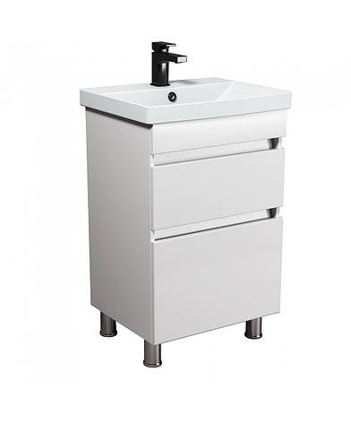 Тумба MoonShine 50 з умивальником Sempre 50 підлогова, фото 1