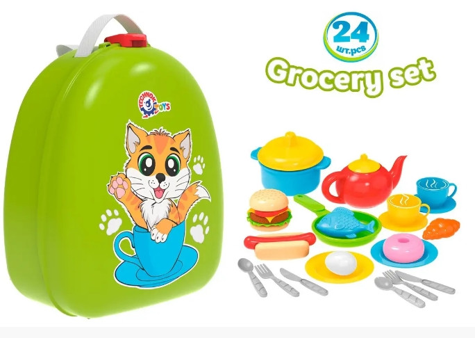 Рюкзак дитячий з набором іграшкових продуктів ТехноК 26.5х21.5х13 см, фото 1