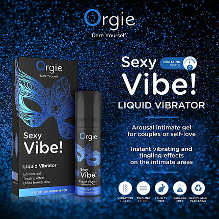 Рідкий вібратор ORGIE Sexy Vibe! Liquid Vibrator 15 мл стимулятор для пари, фото 2