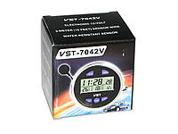 Часы 7042V +термометр внут/наруж/подсветк/вольтметр - Топ Продаж!