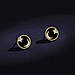 Сережки-гвоздики чорні Зірка та Місяць, сережки у лимонній позолоті, срібне покриття 925 проби, фото 2