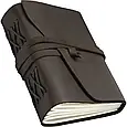 Шкіряний блокнот щоденник темно-коричневий 20.5*17 см білі сторінки, фото 3
