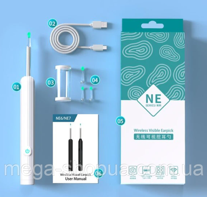 Отоскоп-бороскоп Wi-Fi 3.6 мм HD ендоскоп для телефону — Багатоцільовий ендоскоп для вух, носа N1W