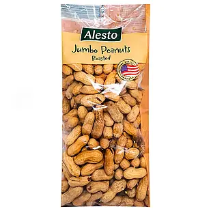 Арахіс у шкаралупі неочищений Peanuts Alesto, 500 г, Німеччина, сушений, обсмажений