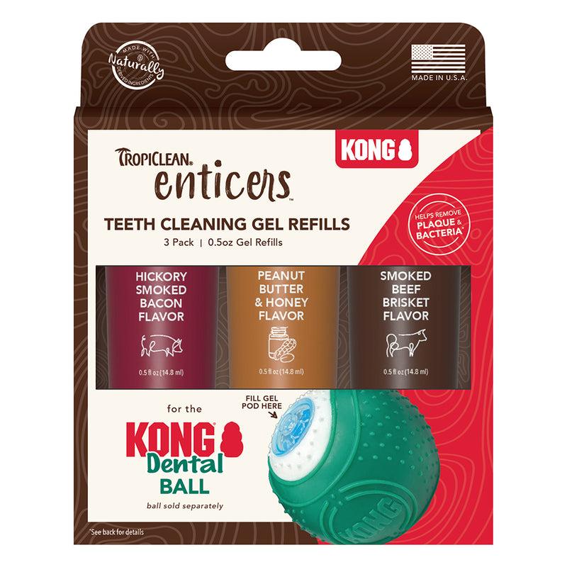 Набір для догляду за ротовою порожниною TropiClean (Тропіклін) для Kong Ball гелі з різними смаками, 3 шт. по 14,8 мл.