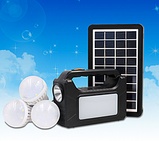 Портативна Сонячна Система LED Ліхтар EP-392 з 3 Лампочками Сонячна Панель Power Bank