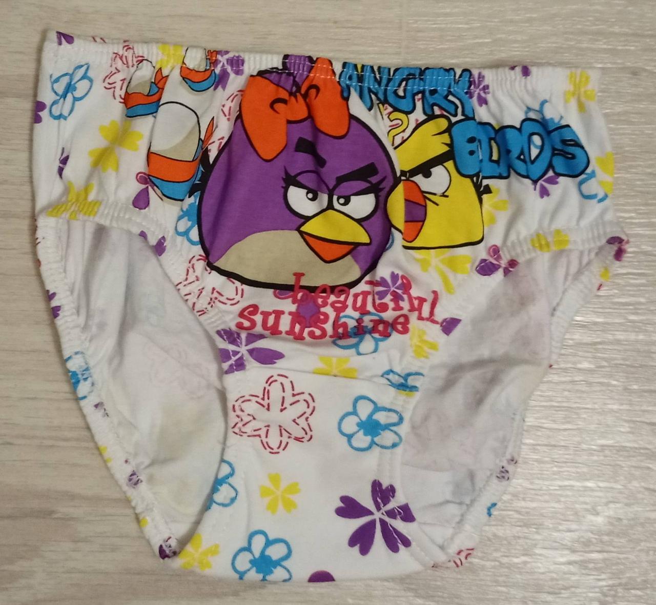 Труси для дівчинки "Angry Birds", білі в квіти