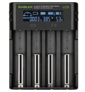 Зарядний пристрій RABLEX RB405 на 4 батарейки з дисплеєм