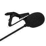 Мікрофон петличний JH-042-A Lavalier MicroPhone Type-C із затискачем Чорний з виходом під навушники, фото 3