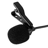 Мікрофон петличний JH-042-A Lavalier MicroPhone Type-C із затискачем Чорний з виходом під навушники, фото 4