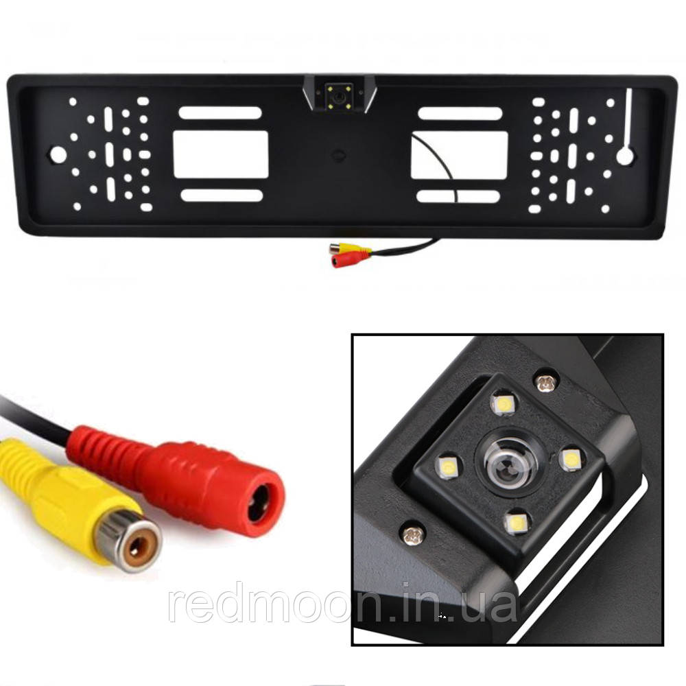 Камера заднього виду в номерній рамці 4LED / Рамка з камерою заднього виду / Авторамка, фото 1