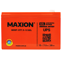 Акумулятор промисловий MAXION MXBP-OT 7,5-12 GEL (12V, 7,5Аh)