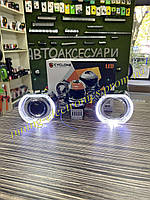 BiLed Светодиодные LED линзы 3.0 дюйма 55 ватт CYCLONE LED BL 3.0" R-1 55W c масками хром BMW Style