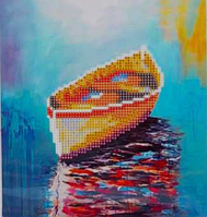 Дитяча алмазна мозаїка часткова викладка круглими стразами Diy Лодочка 21*25 см