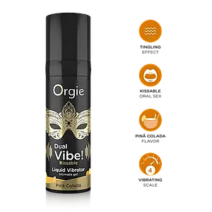 Рідкий вібратор Orgie Dual Vibe! Pinã Colada 15 мл збудливий гель оральний (інтенсивність 3/10)