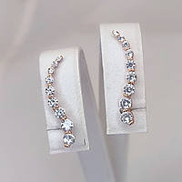 Золоті сережки кафи з цирконієм