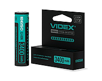 Акумулятор Videx літій-іонний 18650-P  3400mAh color box з захистом