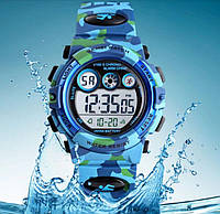 Водостойкие детские часы Skmei Часы электронные для подростка мальчика Синие