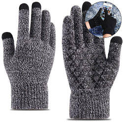 Універсальні осінньо-зимові рукавички Storm Warm. S/7; Сенсор; Антиковзні. Акрил. Сірий. Трикотажні рукавички