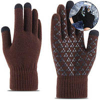 Универсальные акриловые зимние перчатки Storm Warm. Сенсорные; S/7; Рыжий; Универсальные уличные зимние