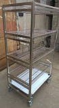 Сушка стелаж для посуду подвійна на колесах, фото 3