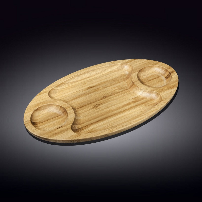Блюдо бамбукове 3 секції Wilmax Bamboo 45,5х25 см WL-771041 / A