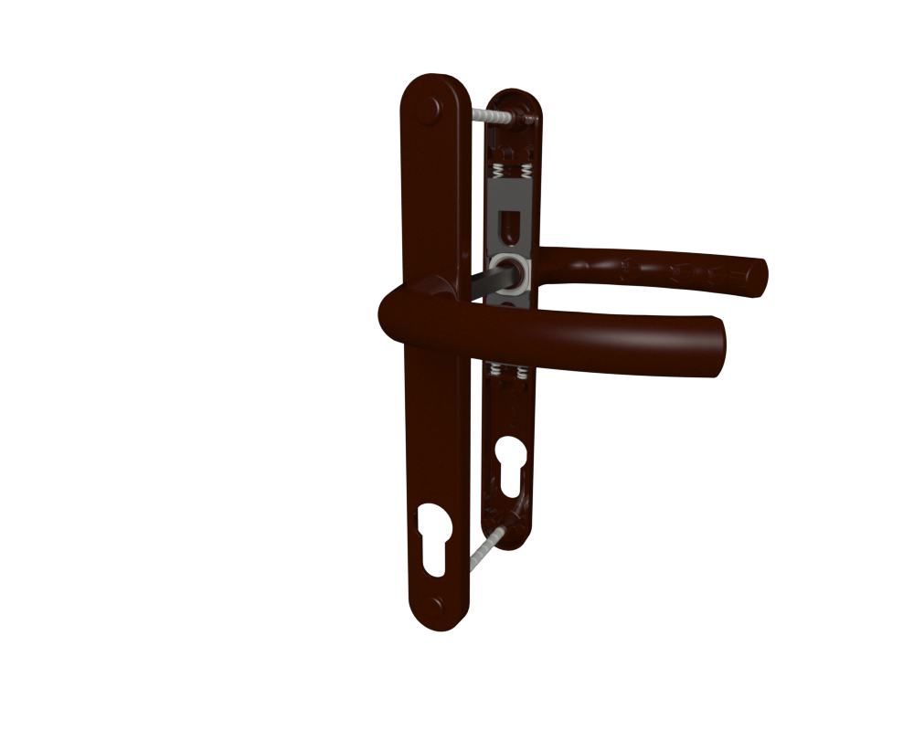 Дверна ручка для пвх дверей (Дверний гарнітур універсальний) Astex ANTEY DHS 92/26/200 коричневий (РАЛ 8019), фото 1
