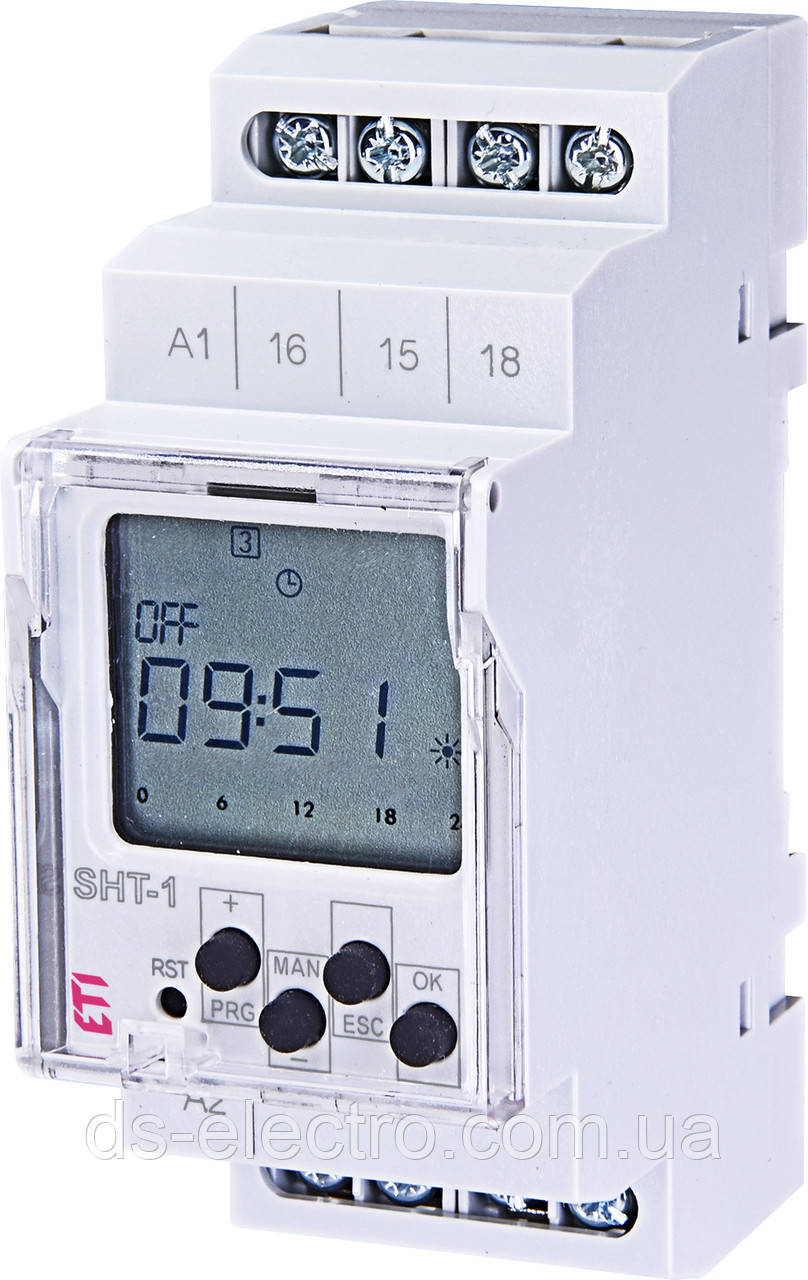 Програмоване цифрове реле SHT-1 UNI 12-240 AC/DC (1x16A_AC1)