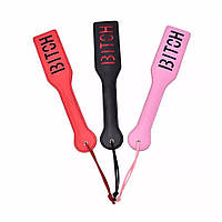 Плоская плетка для эротических игр падл унисекс двухсторонняя шлепалка с надписью bitch для секса разные цвета