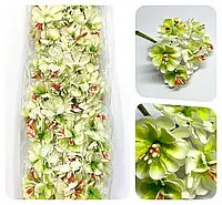 Пион раскрытый / цена за упаковку - 6 цветка / искусственные цветы / айворі салат