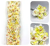 Пион раскрытый / цена за упаковку - 6 цветка / искусственные цветы / желтый