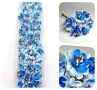 Пион раскрытый / цена за упаковку - 6 цветка / искусственные цветы / голубой