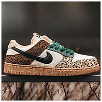 Мужские / женские кроссовки Nike SB Dunk Low Safari, кожаные кроссовки найк сб данк сафари