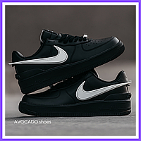 Кроссовки женские и мужские Nike Air Force 1 Low x AMBUSH Black / кеды Найк аир Форс 1 черные низкие