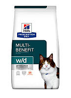 Hill's Prescription Diet Feline w/d Multi-Benefit корм для лікування цукрового діабету у котів 1,5 кг