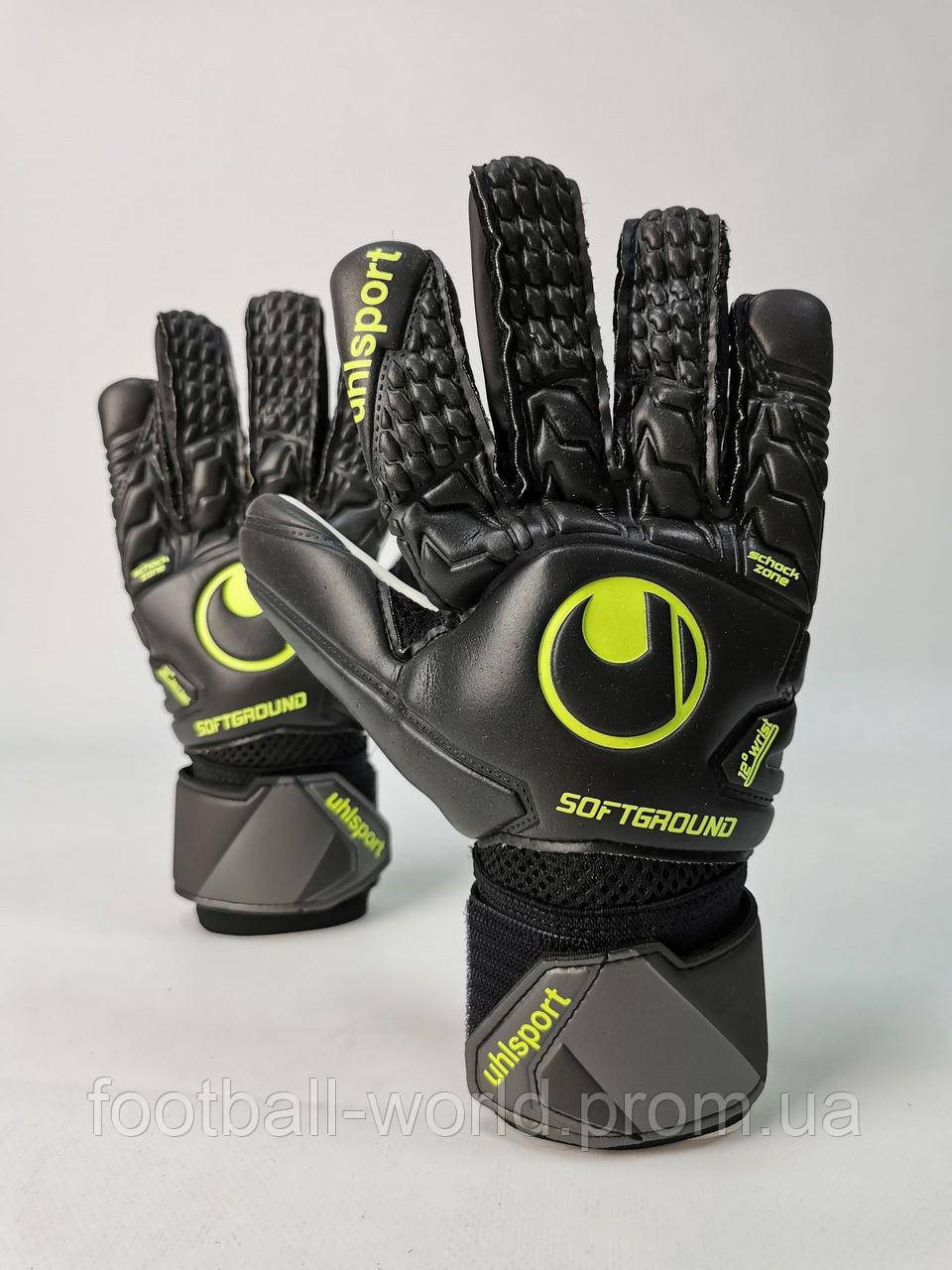 Вратарские перчатки Uhlsport SOFT HN COMP #305 черно-желтые 1011155 02 2020 - фото 3 - id-p1951081050