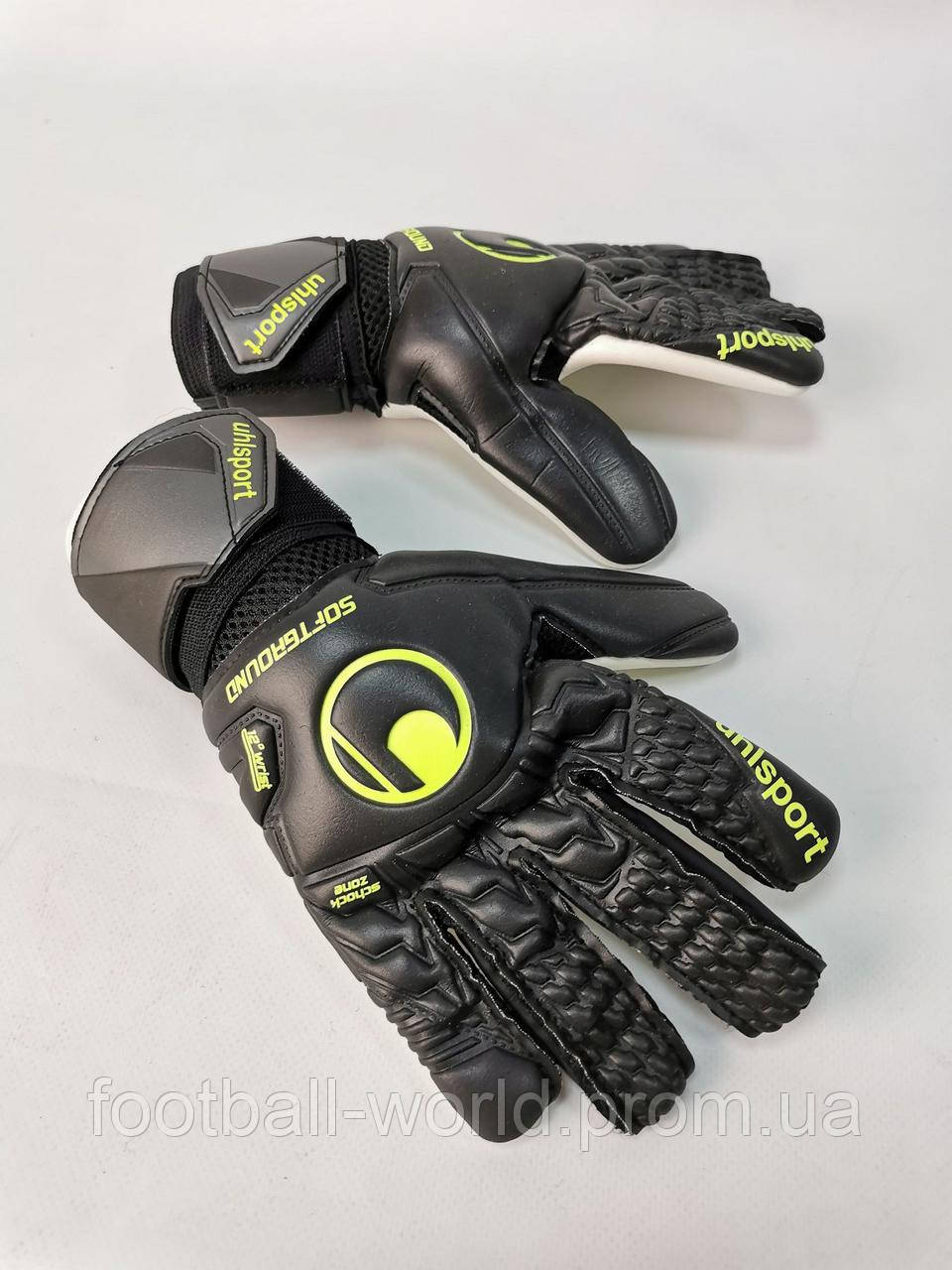 Вратарские перчатки Uhlsport SOFT HN COMP #305 черно-желтые 1011155 02 2020 - фото 4 - id-p1951081050
