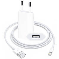 Комплект зарядки для iPhone, Адаптер питания 5W с кабелем USB - Lightning (without box)