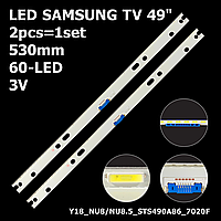 LED подсветка Samsung TV 49" V8NU-490SM0-R1 BN96-45956A Y18_NU8/NU8.5_STS490A86_7020F 2шт.