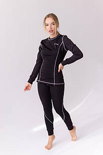 Термобілизна жіноча однотонна класична на зиму, чорна