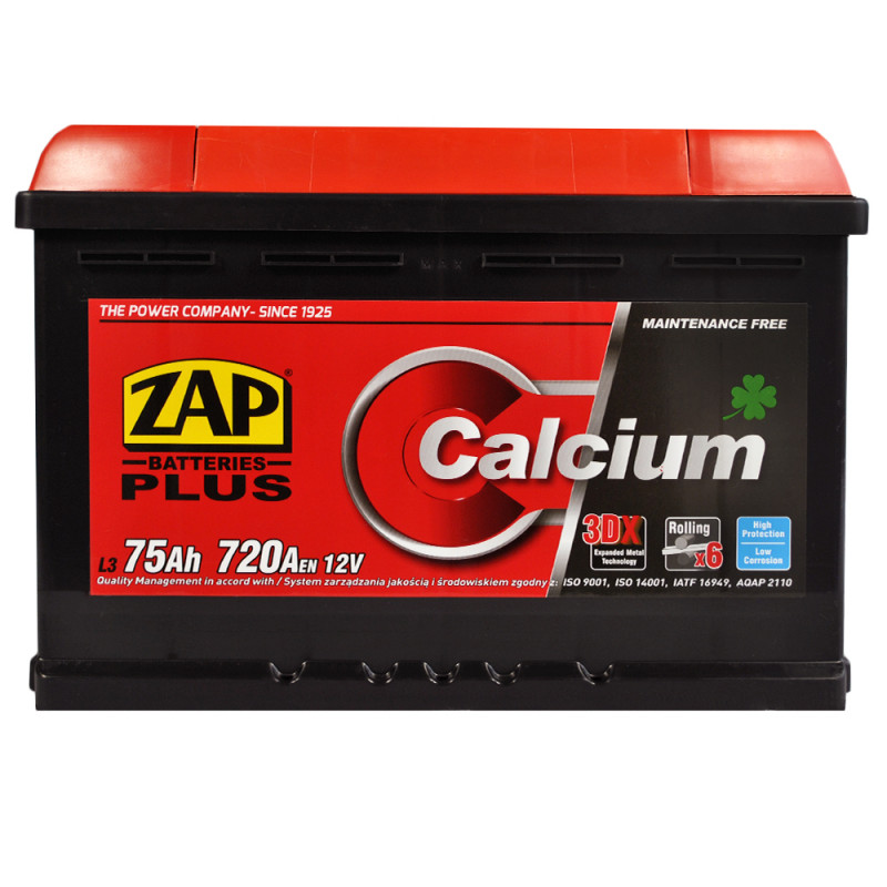Автомобільний акумулятор ZAP Plus 75Ah 720A L+ (L3)