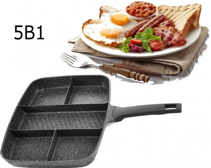 Сковорода 5в1 п'ятисекційний набір 38х31 см, фото 1