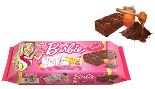 Бисквит Freddi Barbie Biscuit Cake with Cocoa and Honey Filling 10pcs 250g - фото 1 - id-p1951090453