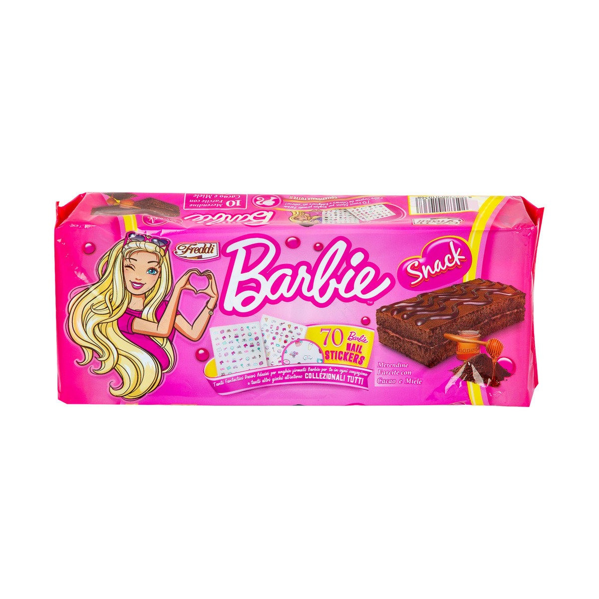 Бисквит Freddi Barbie Biscuit Cake with Cocoa and Honey Filling 10pcs 250g - фото 2 - id-p1951090453